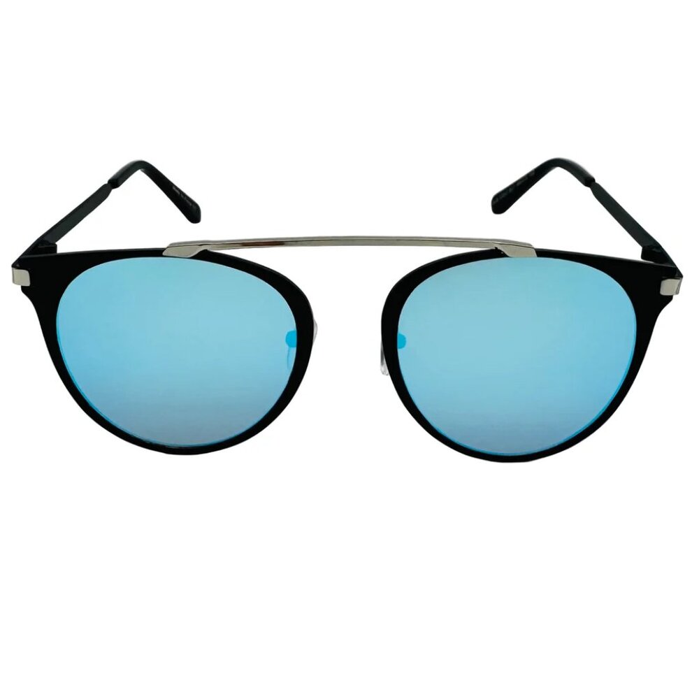 7039 | Blue Mirror Circle Sunglasses